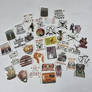 Hunting Camping Fishing Outdoor Scrapbooking Stickers Lot of 38 Various
